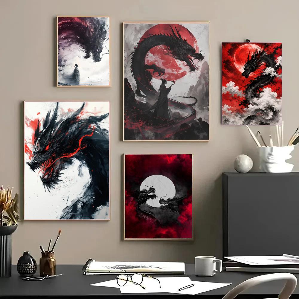 Esports And Gaming Lounge - Black Dragon Poster Waterdichte stickers Schilderij