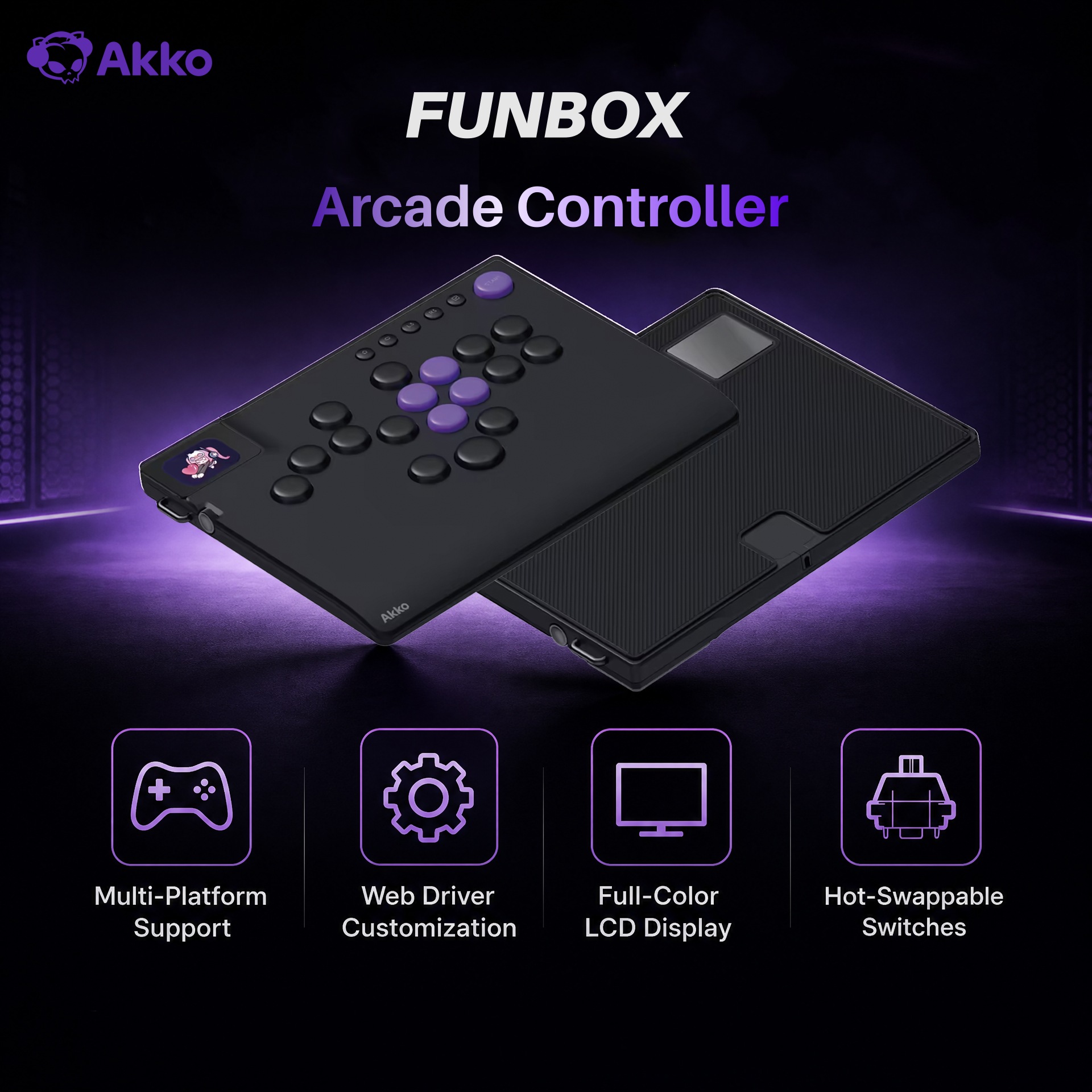 Esports Gaming Controller - Akko FUNBOX Magnetische Hendelloze Hitbox Controller