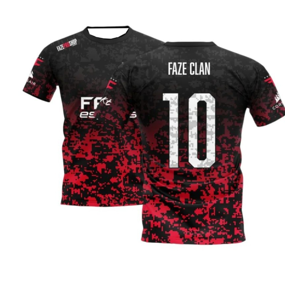 Rood-zwart digitaal camo e-spo - Esports Gaming Shirts recensie en prijs