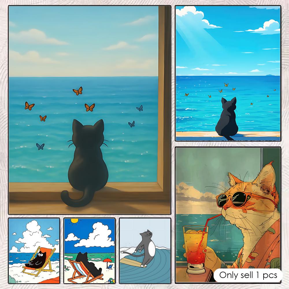 Kat op het strand poster wandd - Esports And Gaming Lounge recensie en prijs
