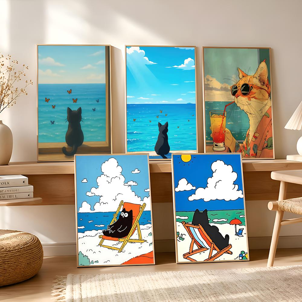 Kat op het strand poster wandd - Esports And Gaming Lounge recensie en prijs
